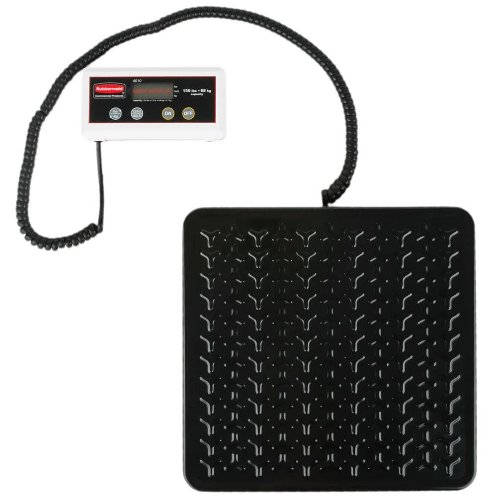 Rubbermaid Commercial Products Digital Receiving Scale, 150-Pound Capacity, Heavy-Duty Non-Skid Shipping And Postal Scale, Food