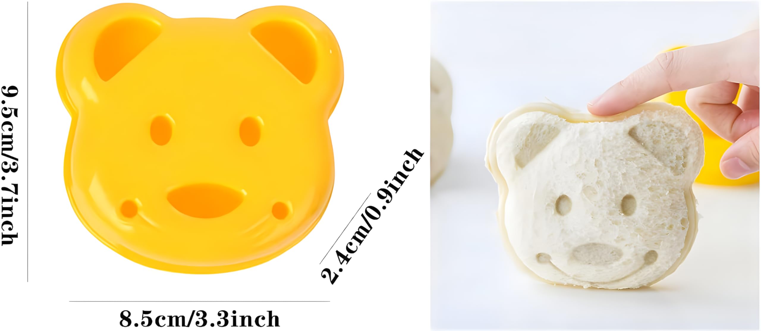Yofan 7Pcs Bear Shape Sandwich Mold Cutters Set,Bread Sandwich Shapers Maker For Kids