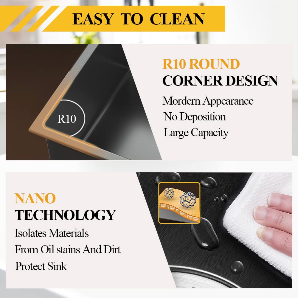 Black Kitchen Sink, Stainless Steel Topmount Bar Sink 33X22X9 Inch Single Bowl Drop In Kitchen Sink Combo-Sink Grid,Soap Dispens