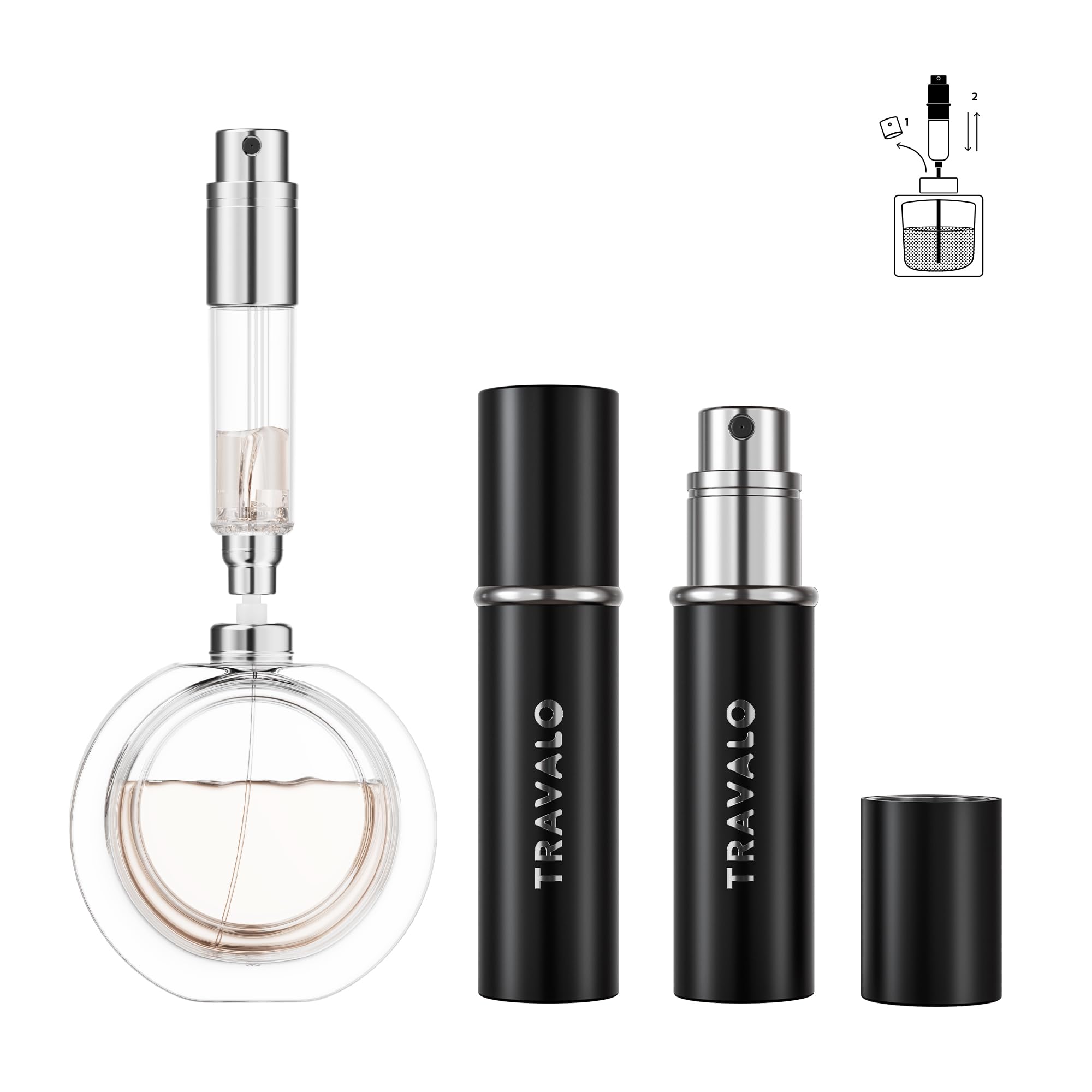 Refillable Perfume Atomizer, Bottom Filling Fragrances Perfume Bottle, Mini Cologne Dispenser, Travel Sized, Portable Sprayer Fo