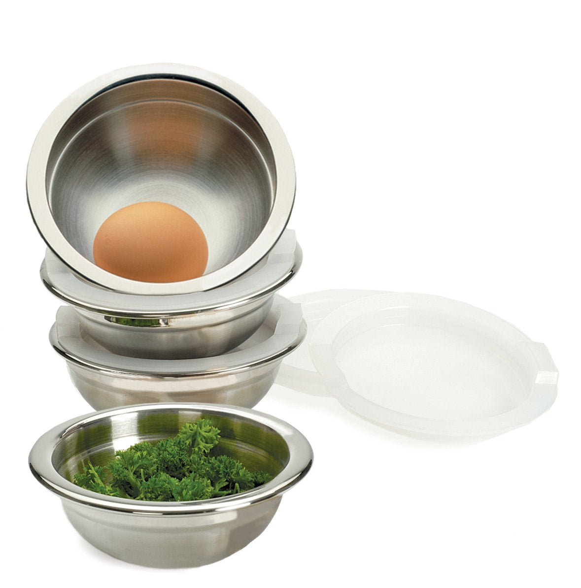 Rsvp International 8 Piece Stainless Steel Prep Bowls Set With Lids, Model Number: (Prep-8)