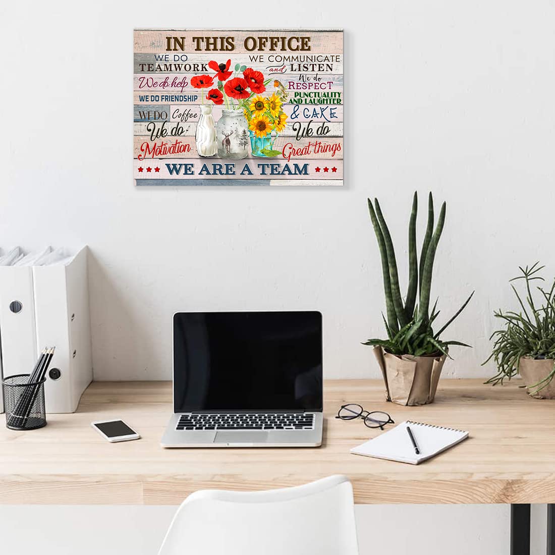 Inspirational Wall Art For Office Quotes Theme Wall Decor For Women Motivational Teamwork Posters In This Office We Do Help Canv