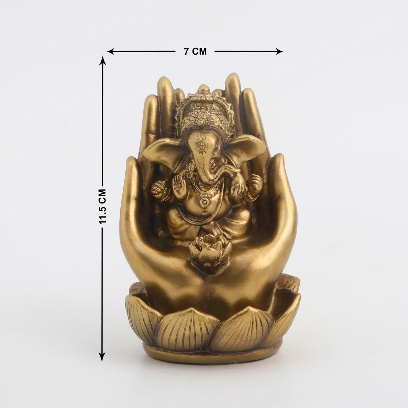 Karigaari India Gold Finish Ganesh Idol For Car Dashboard Ganesha Murti Ganpati Idol For Home Decor Puja Lord Ganesh Statue Gift