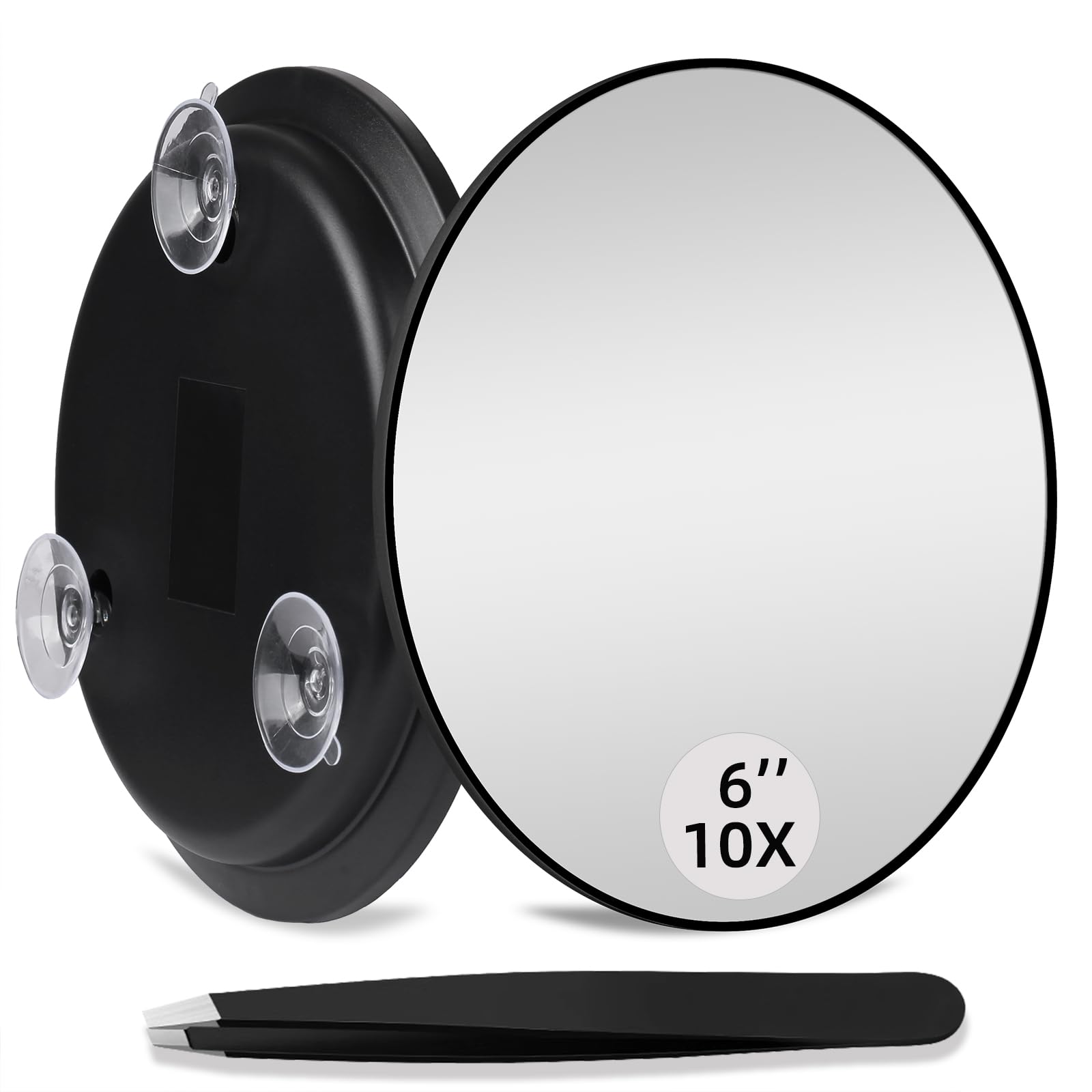 10X Magnifying Mirror, 6'' Makeup Mirror With 10X Magnification, 10X Magnifying Mirror With Suction Cups, Large Makeup Magnifyin