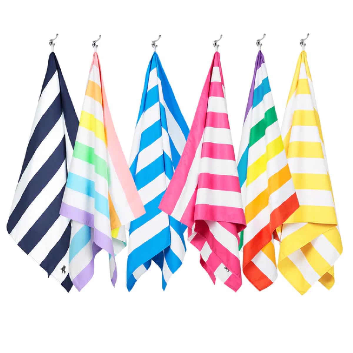 Dock & Bay Beach Towel - Quick Dry, Sand Free - Compact, Lightweight - 100% Recycled - Includes Bag - Cabana - Set J (6), Large