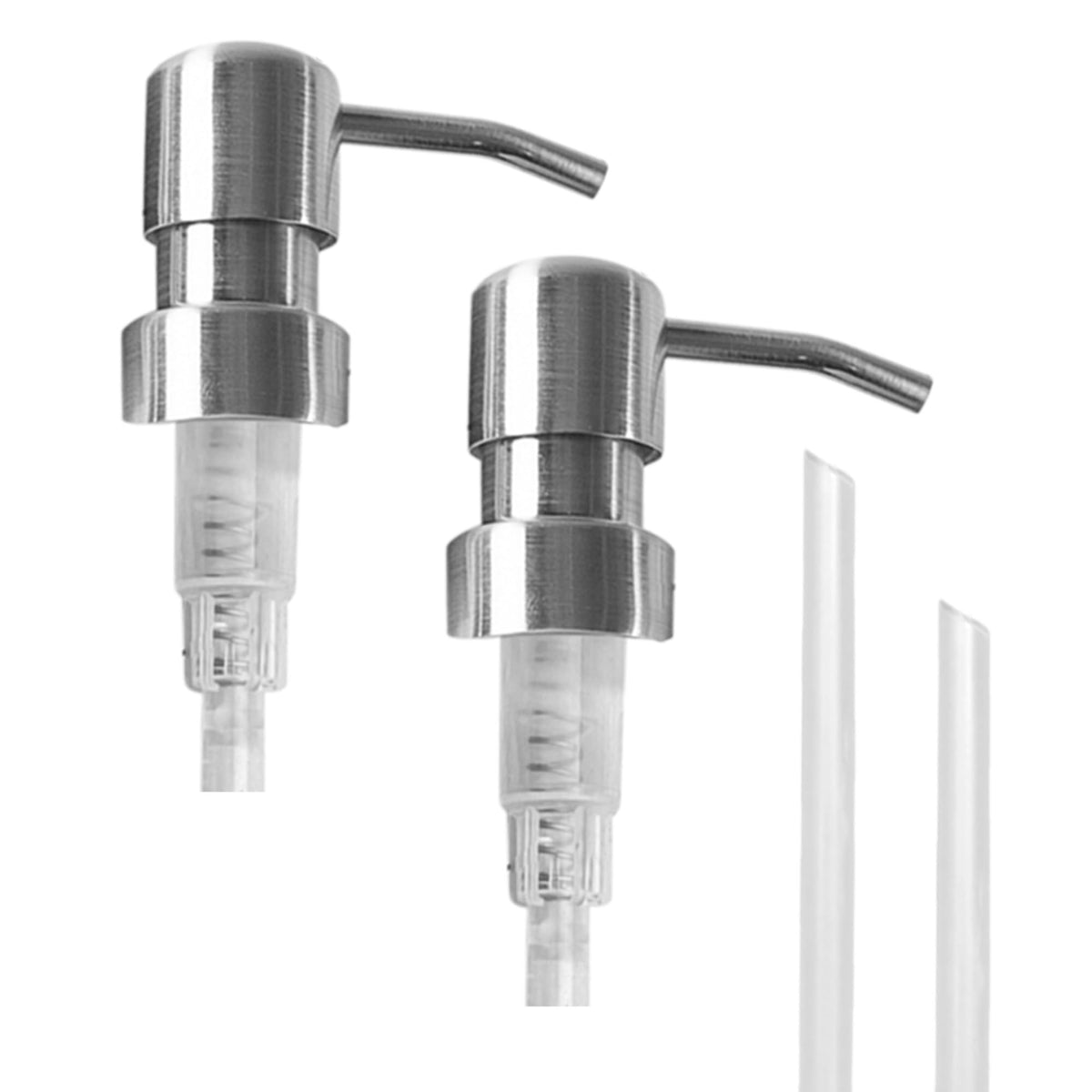 Maisonovo Soap Pump Replacement - 2X Silver Metal Pumps - Pump Dispenser - Soap Dispenser Pump Replacement - Stainless Steel Soa