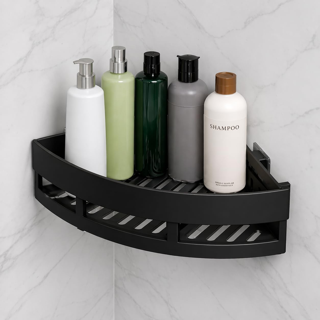 2 Pc Corner Bathroom Shelf Wall Mounted, Buyerzone Space Saving Storage Rack, Rustproof Organizer Stand For Toiletries Kitchen A