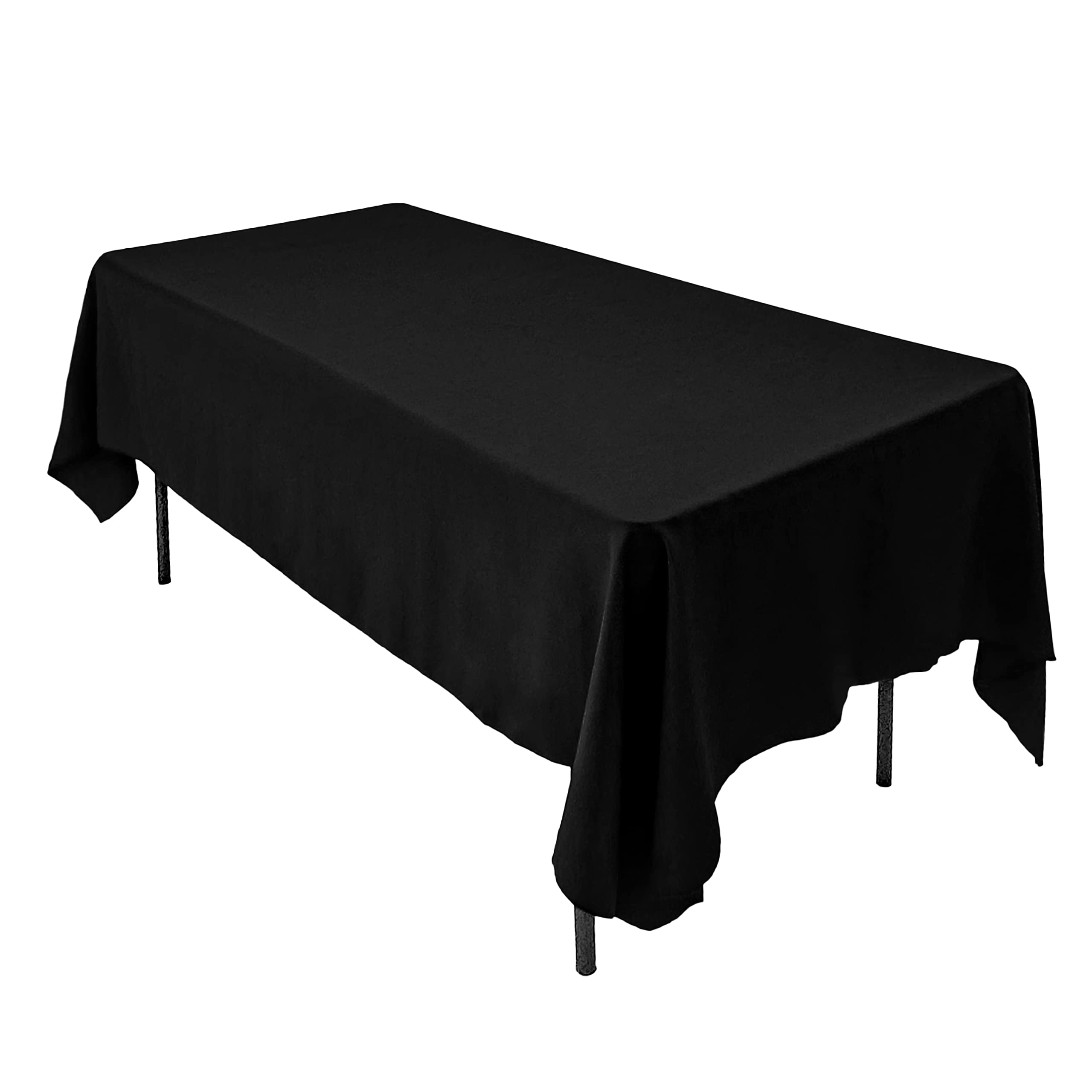 Ak Trading Company 60 X 126-Inch Rectangular Polyester Tablecloth - Made In Usa - Black (Polytc-60X126-Black)