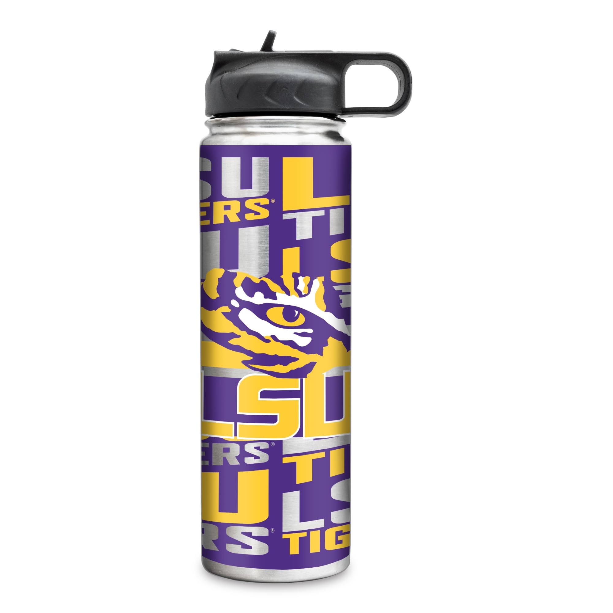 Rico Industries NCAA LSU Tigers 22oz Stainless Steel Tumbler with Lid - Great For Coffee, Tea, Water or Cocktails