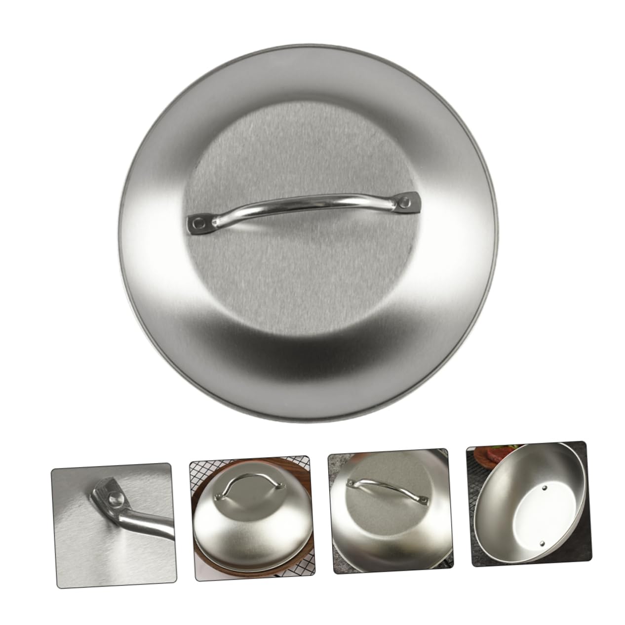 Yardwe - Proof Meal Cover Stainless Steel Plate Cover Microwave Food Cover Round Steaming Cover Food Splatter Covers For Kitchen