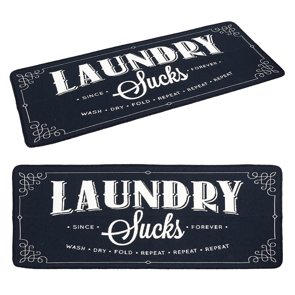 Soft Woven Rugs, 24''X56'' Laundry Room Rug, Funny Non Slip Laundry Mats, Woven, Machine Washable, Bathroom Runner Floor Mat For
