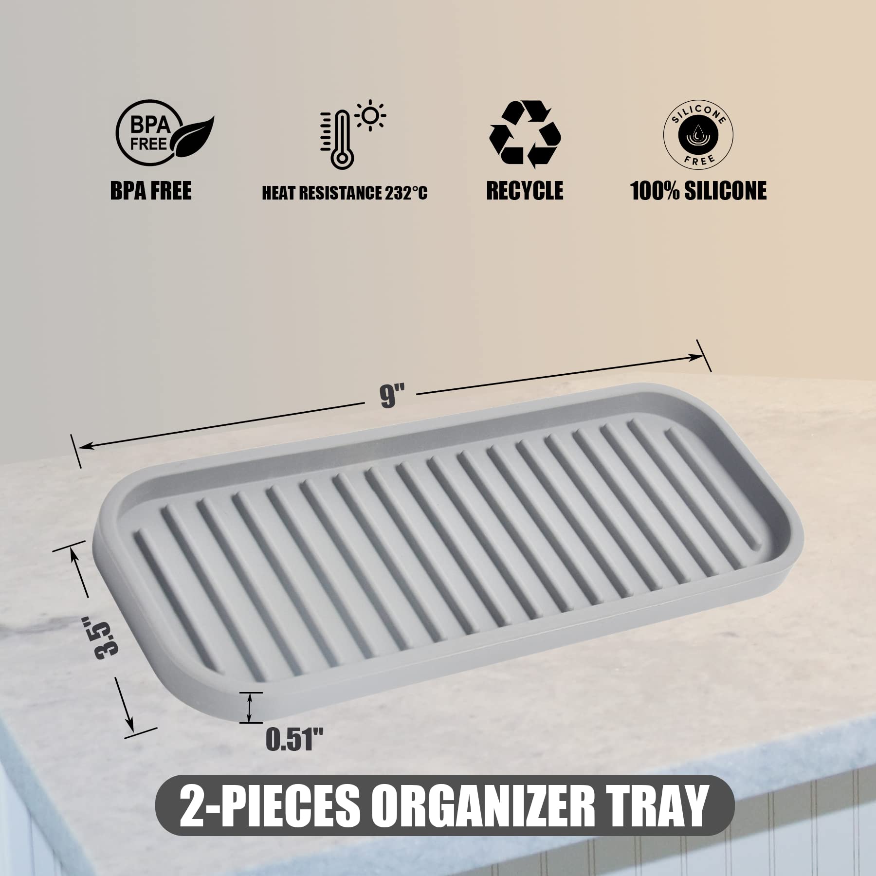 Mofason Silicone Soap Tray, Bathroom Kitchen Finishing Tray, Kitchen Sink With Soap Rack, Sponge Tray, Soap And Sponge Sink Orga