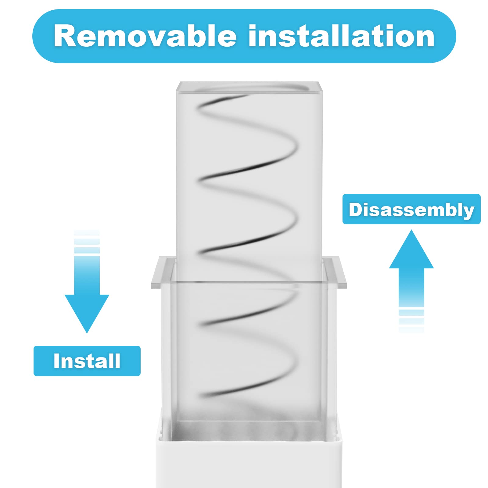 Earthtec Replacement Towel Bar 24'' Rod Spring Loaded Ends Durable Plastic Wall Mounted