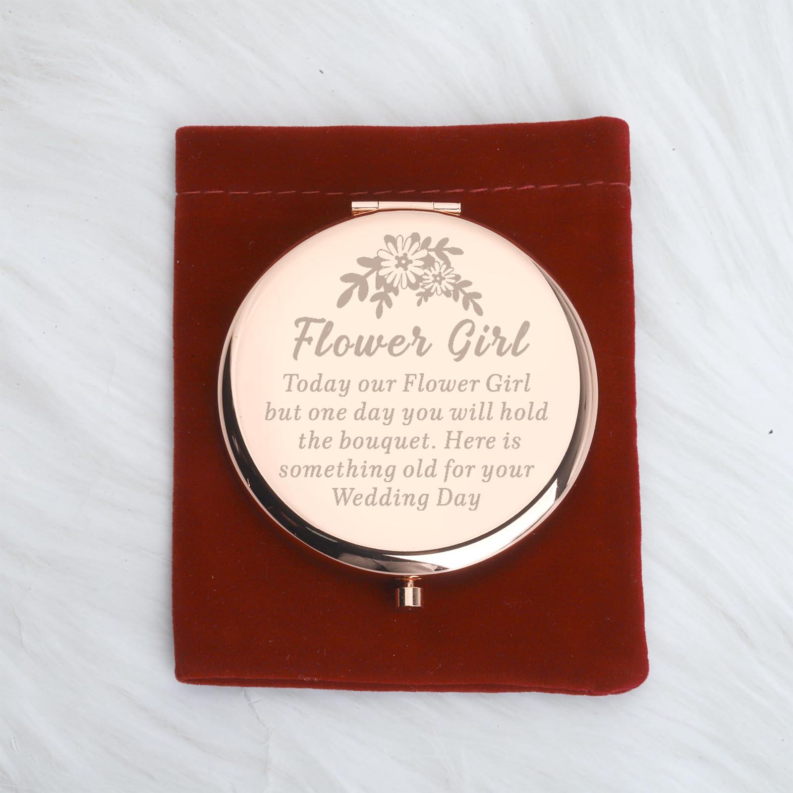 Wusuaned Flowers Girl Makeup Mirror Proposal Gifts Wedding Party Gifts Bridesmaid Mirror Mother Of The Bride Gift (Flowers Girl