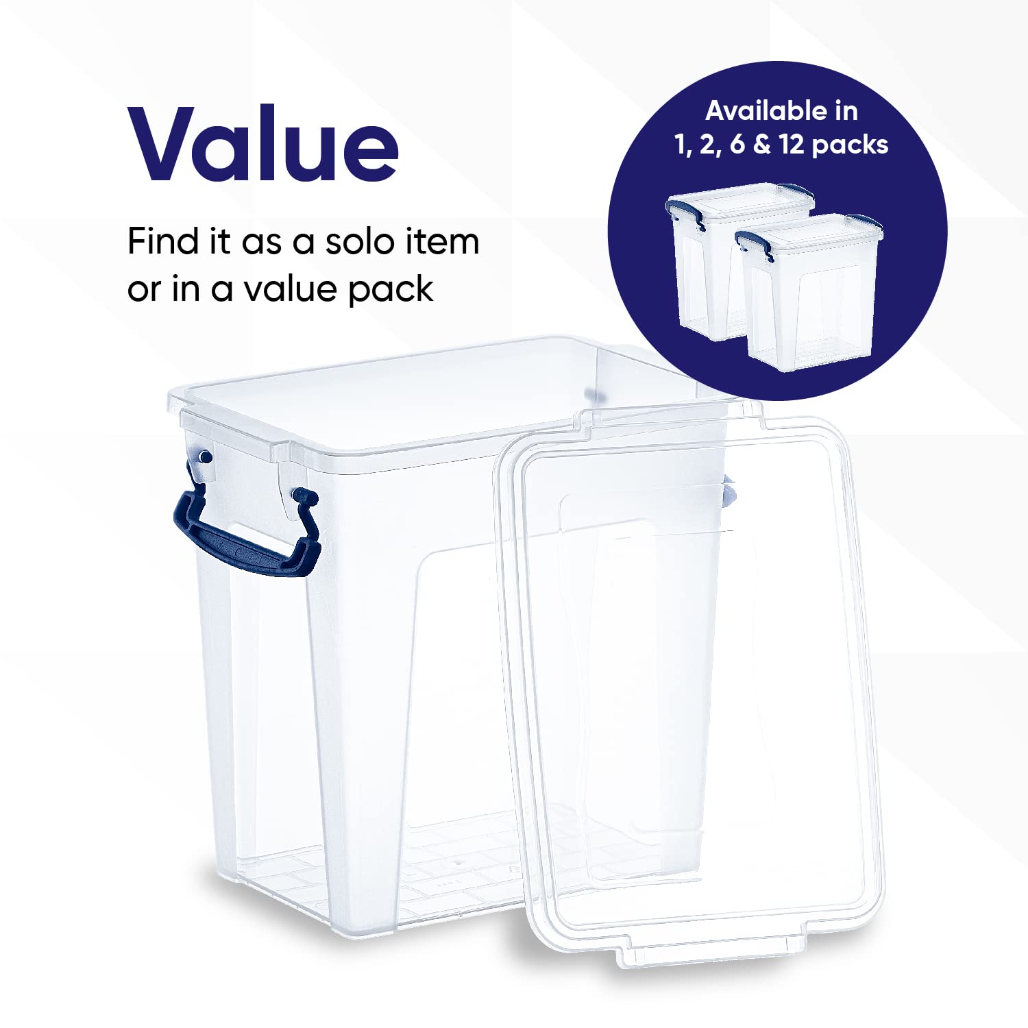 Superio Mini Deep Storage Organizer Bin With Lid X-Deep Small Clear Storage Box With Latch For Home, Kitchen, Garage- Store Toys