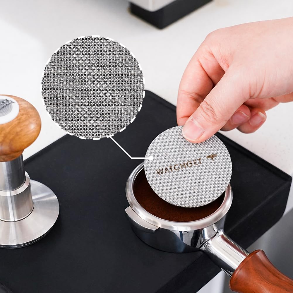 Watchget 51/53/58.35Mm Espresso Puck Screen, 1Mm Thickness 150M Reusable Stainless Steel Fine Coffee Filter Mesh (58.35Mm(1Mm Th