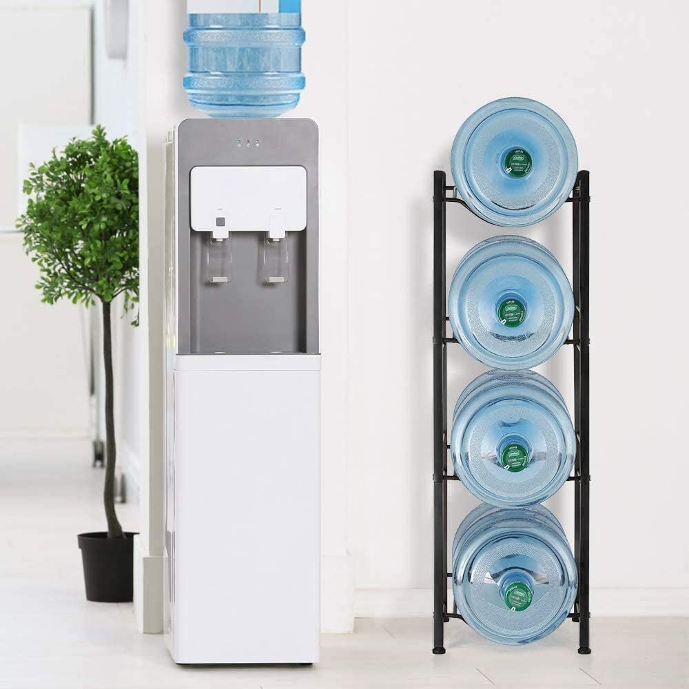5 Gallon Water Jug Holder Water Bottle Storage Rack  4 tier water cooler jug rack  5 gallon water jug stand  5 Gallon Water Bottle Holder(4 Tier  Dark Brown)