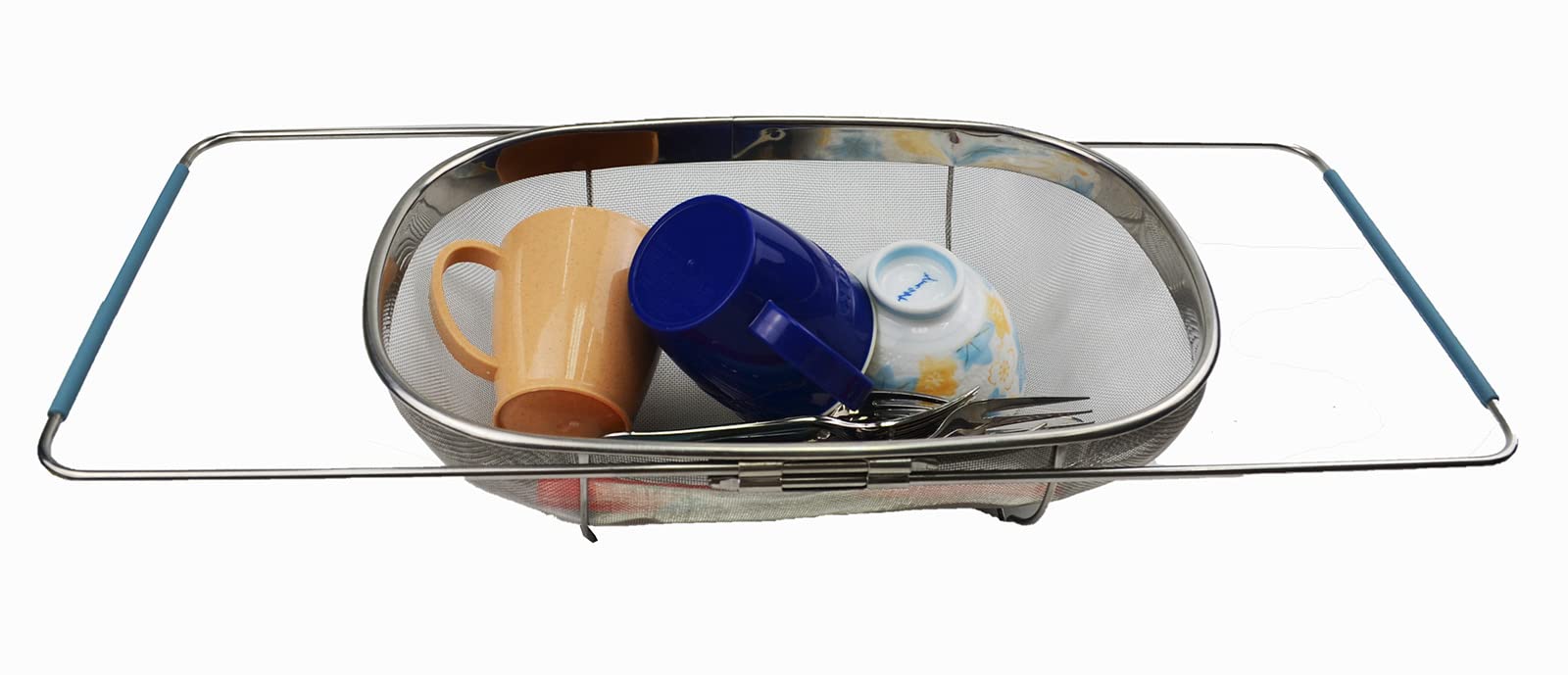 Sammart Expandable Over The Sink Oval Colander/Mesh Strainer Basket (1)