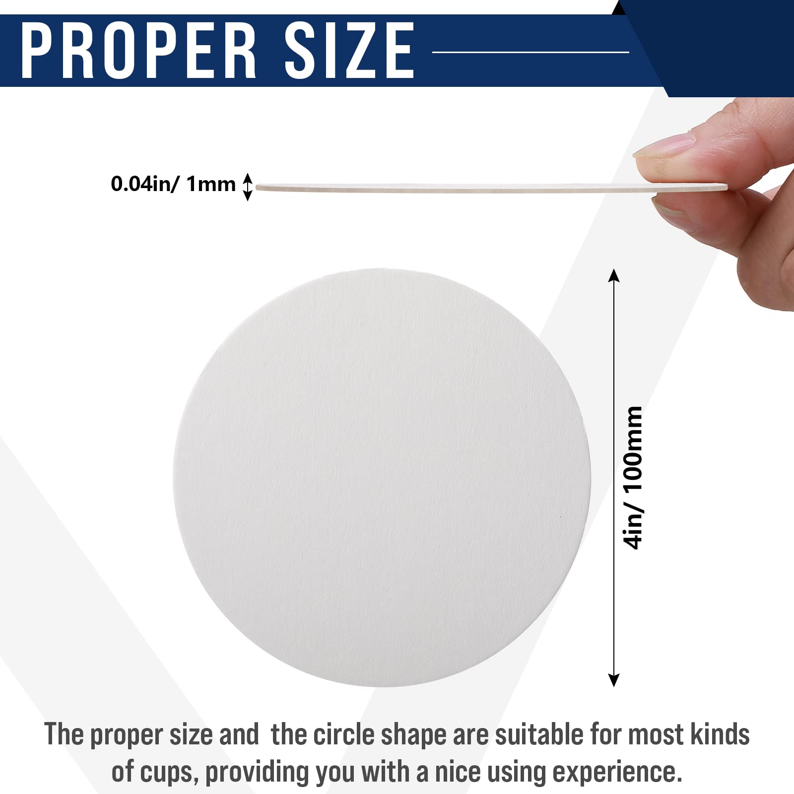 Taobary 400 Pcs Disposable Paper Coasters Bulk, Cardboard Coasters 4 Inch Coasters For Drinks Diy Crafts Arts Bar Wedding (White
