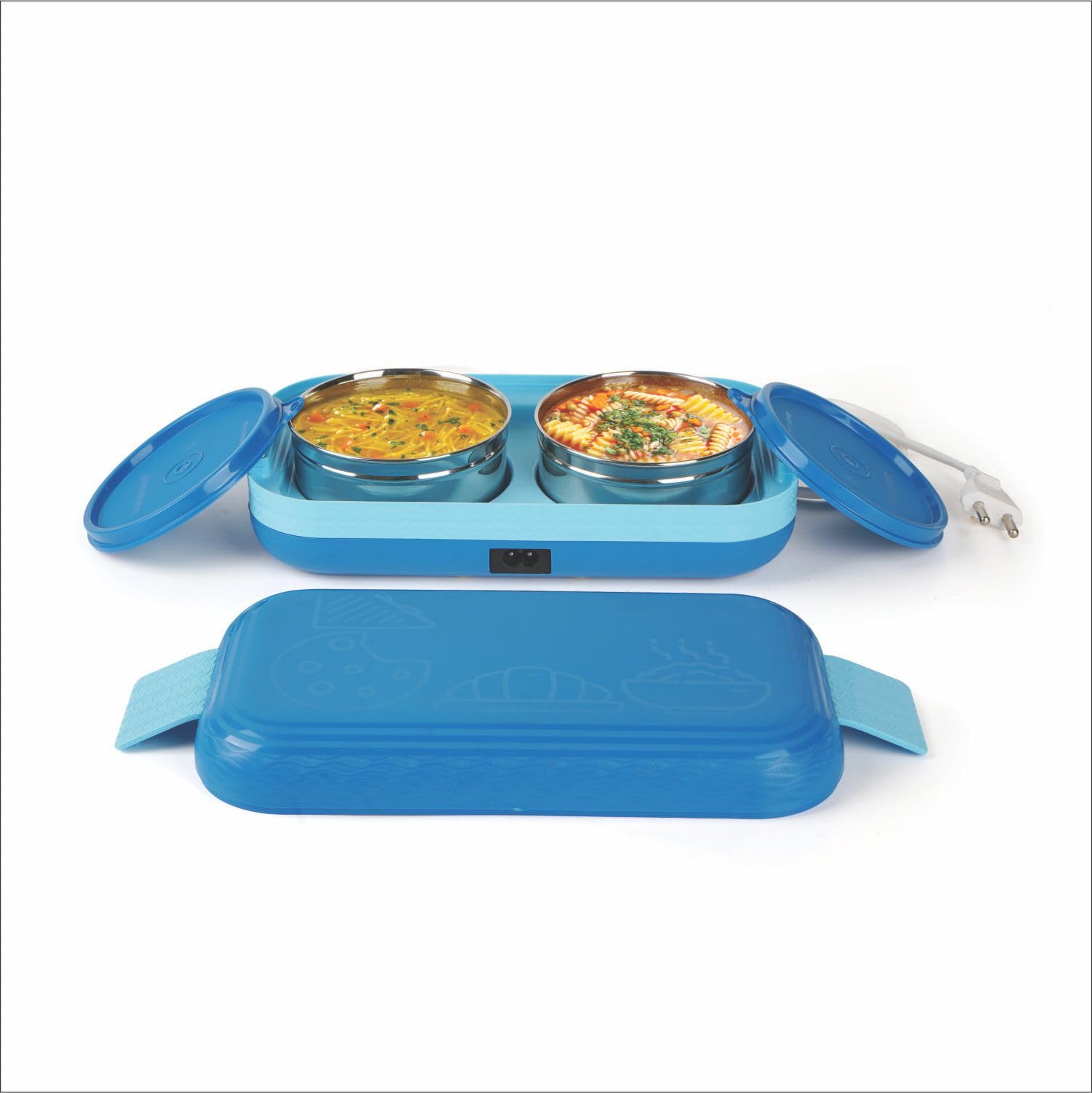 Signoraware E-Hot Electric Lunch Box| Steel Heated Tiffin| Safe For Students & Adults| Great For Picnics & Outdoors| Ideal For O