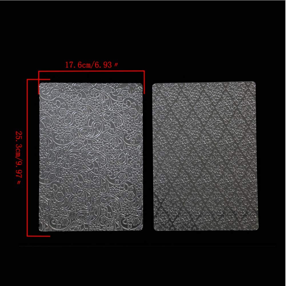 Zqwe 6Pcs Texture Mat Stencil Molds Biscuit Cake Mold Floral Texture Fondant Transparent Printing Mould Baking Cake Decoration