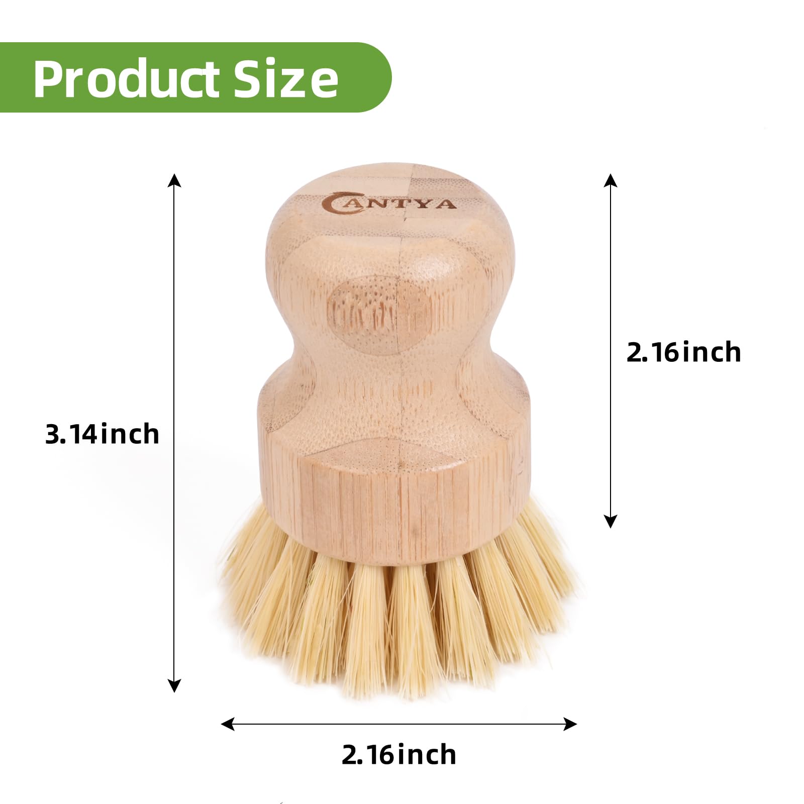 Bamboo Wok Brush - 6 Sets, Natural Bamboo Handle, Hard Brush Design, Environmental Protection And Durable, Bamboo Dish Brush Sui