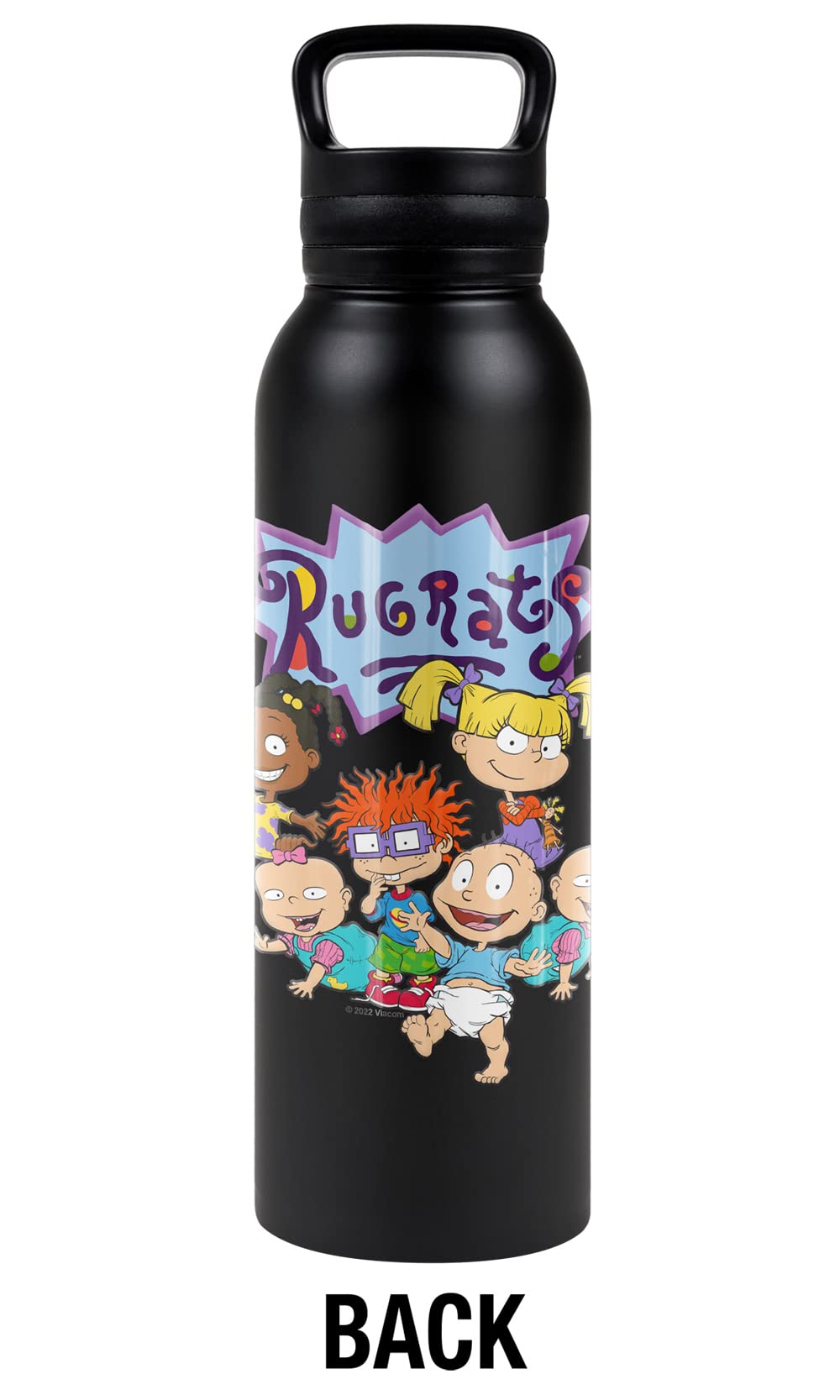 Rugrats Official Rugrats Group 24 Oz Insulated Canteen Water Bottle, Leak Resistant, Vacuum Insulated Stainless Steel With Loop