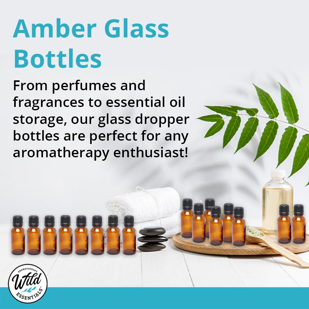 Messentials 24 Pack Of 10Ml Amber Glass Bottles With Euro Dropper Caps - Great For Essential Oils, Perfumes And Diy Aromatherapy