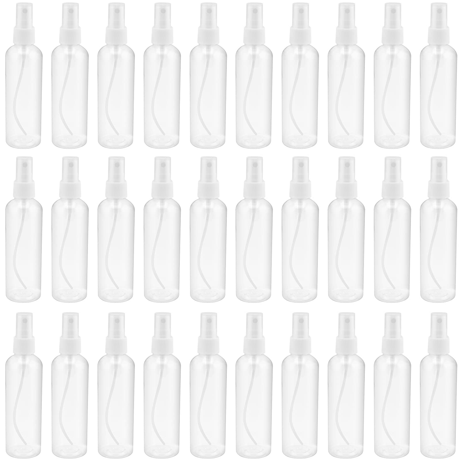 Sinjeun 30 Pack Clear Plastic Spray Bottles With Caps, 4 Oz Spray Bottles Mist Sprayer, Refillable Empty Fine Mist Spray Bottle