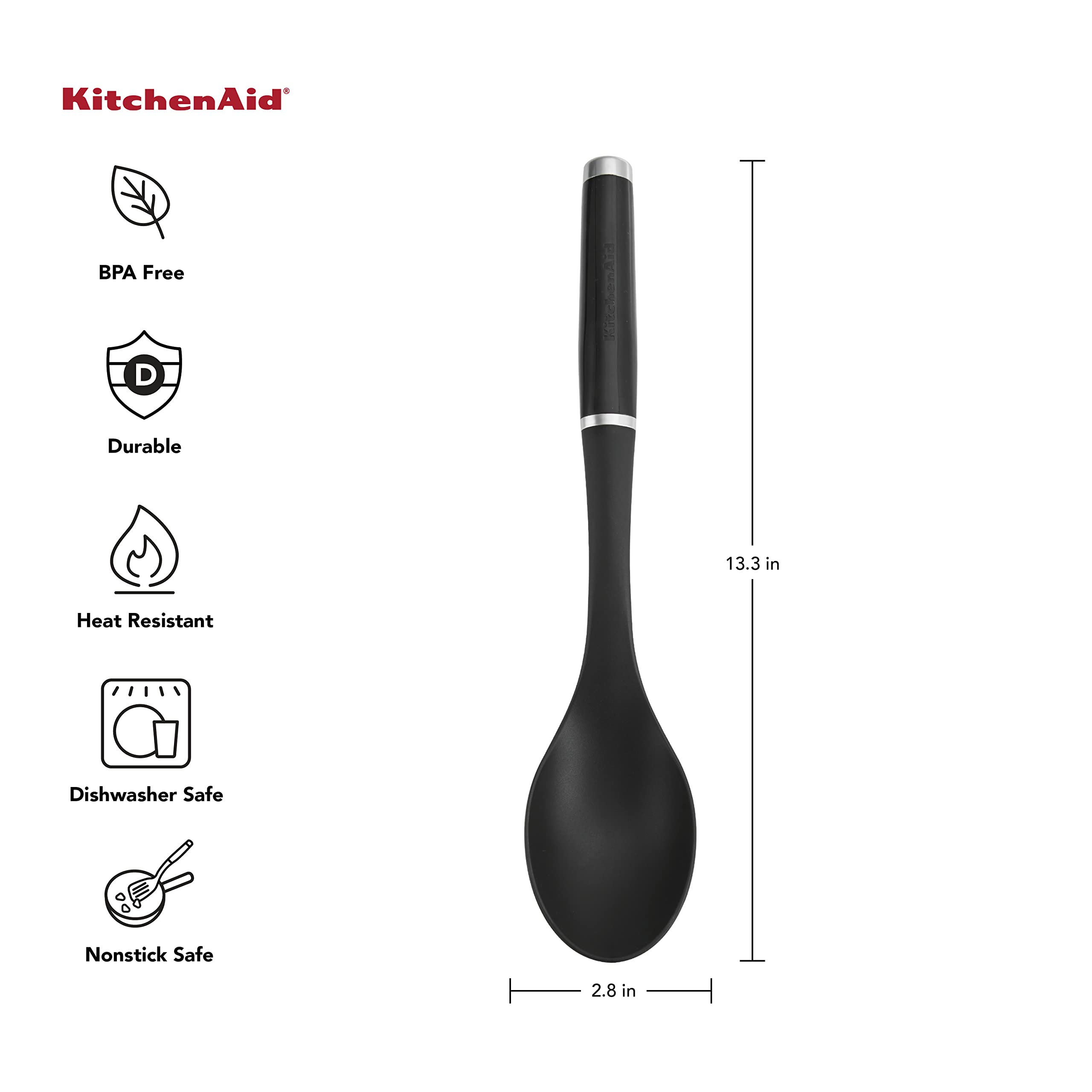 BASTING SPOON NYLON BLK (Pack of 1)