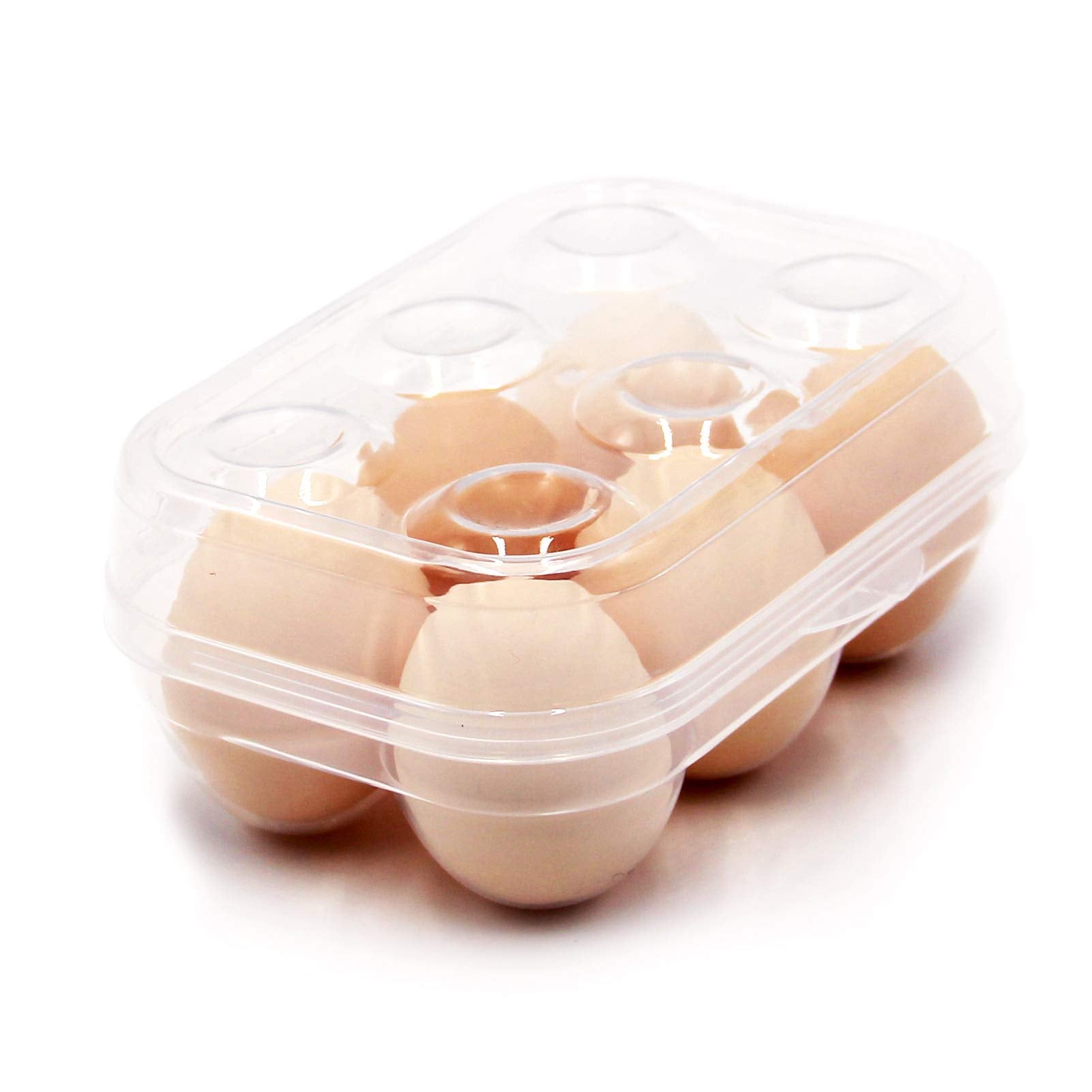 Jamor 6 Grid Egg Storage Box Refrigerator Crisper Egg Protection Box Portable Egg Carriage Container For Camping Picnic Essentia