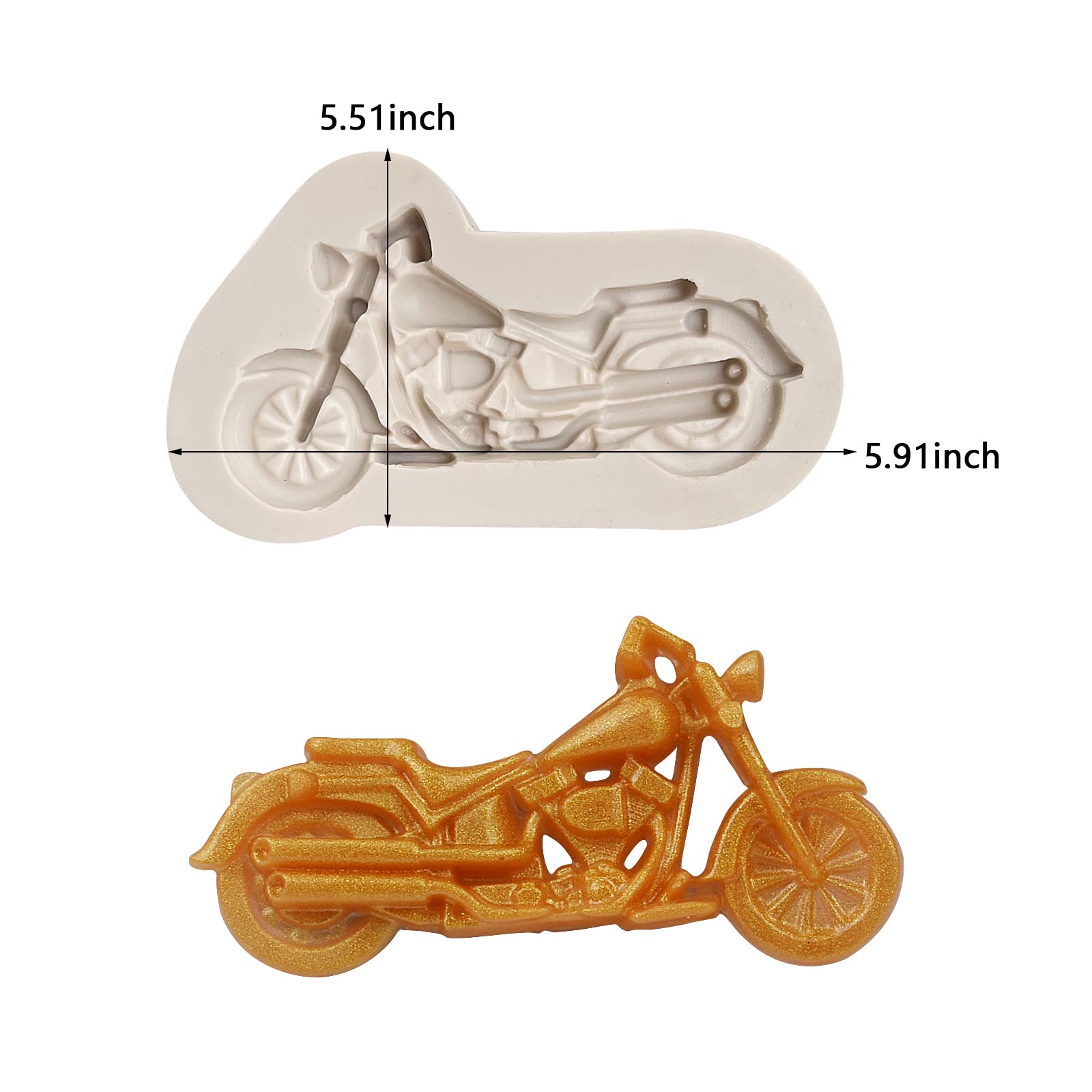 Motorcycle Fondant Molds Silicone, 2 Packs Motorcyle Chocolate Mold For Diy Birthday Cake Decoration Cupcake Toppers Sugar Craft