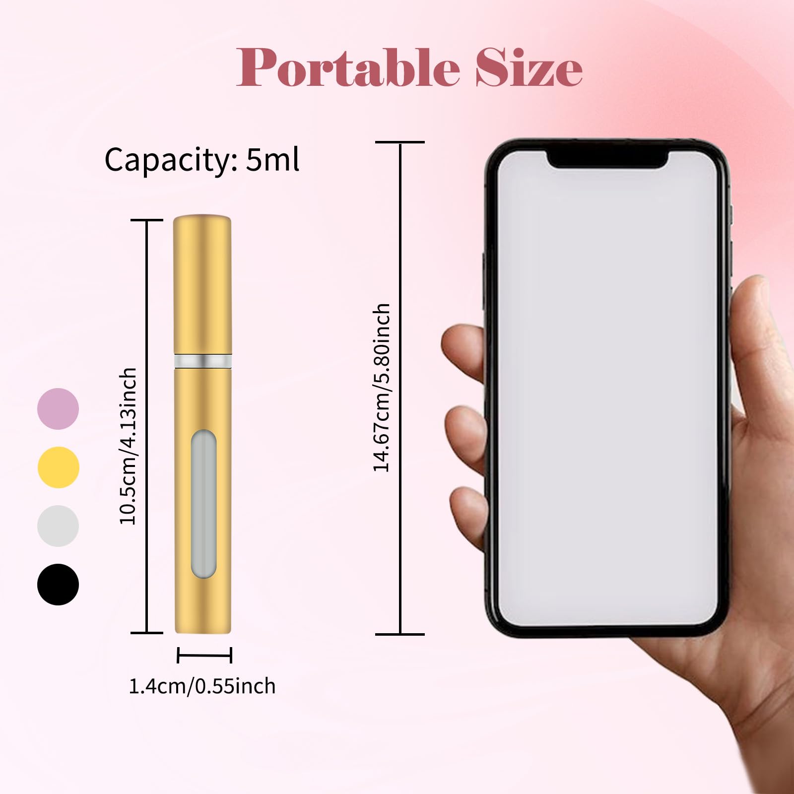 Obsgumu 4Pcs Mini Perfume Travel Bottle, Perfume Atomiser Refillable, 5Ml Spray Bottles, Portable For Travel Holiday, Outdoor Ac