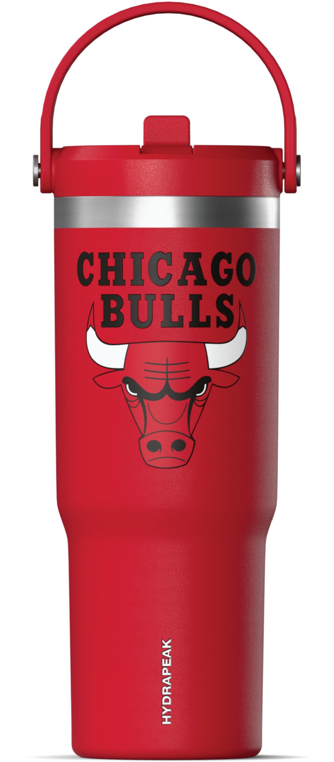Hydrapeak X Nba Officially Licensed Chicago Bulls 32Oz Nomad Stainless Steel Tumbler With Handle And Straw Lid, Leakproof Water