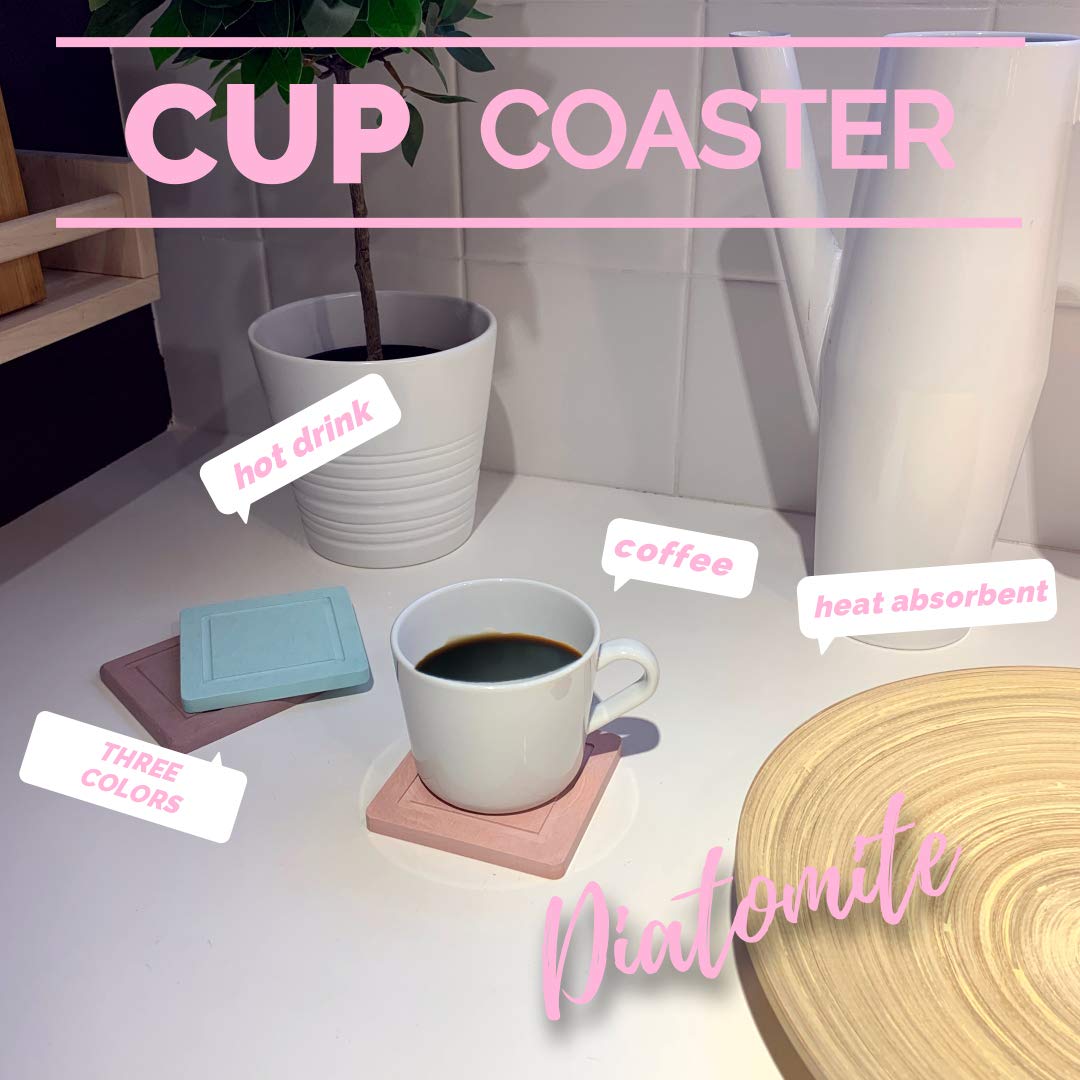 Sunny Eli Diatomite Cup Coaster Mat 2 Pack, Coasters For Drinks, Diatomite Cup Holder Mat, Coasters, Fast Water Absorbent Coaste