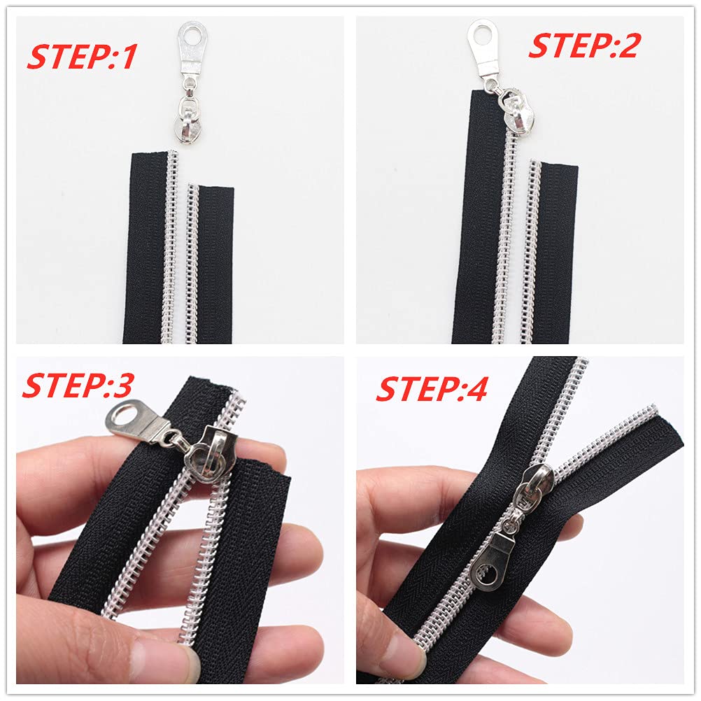 Mebuzip 5 Rose Gold Metallic Nylon Coil Zippers By The Yard Bulk Coil Zipper Roll 10 Yards With 25Pcs Pulls For Diy Sewing Craft