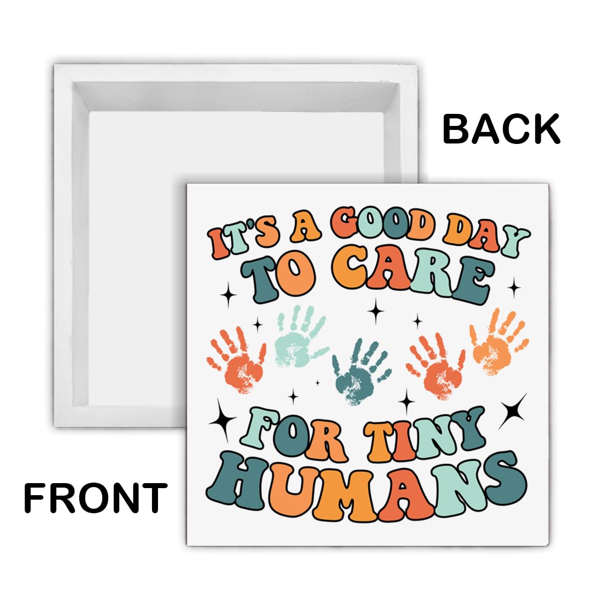 Teacher Gifts, Appreciation Gifts for Daycare Kindergarten Preschool Teacher It's a Good Day to Care for Tiny Humans Wood Block