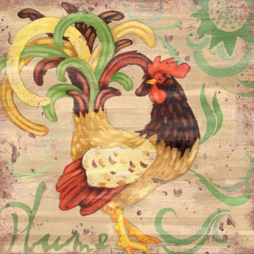 Royale Rooster Kitchen Art Print Posters By Paul Brent, 12 X 12, Set Of 4