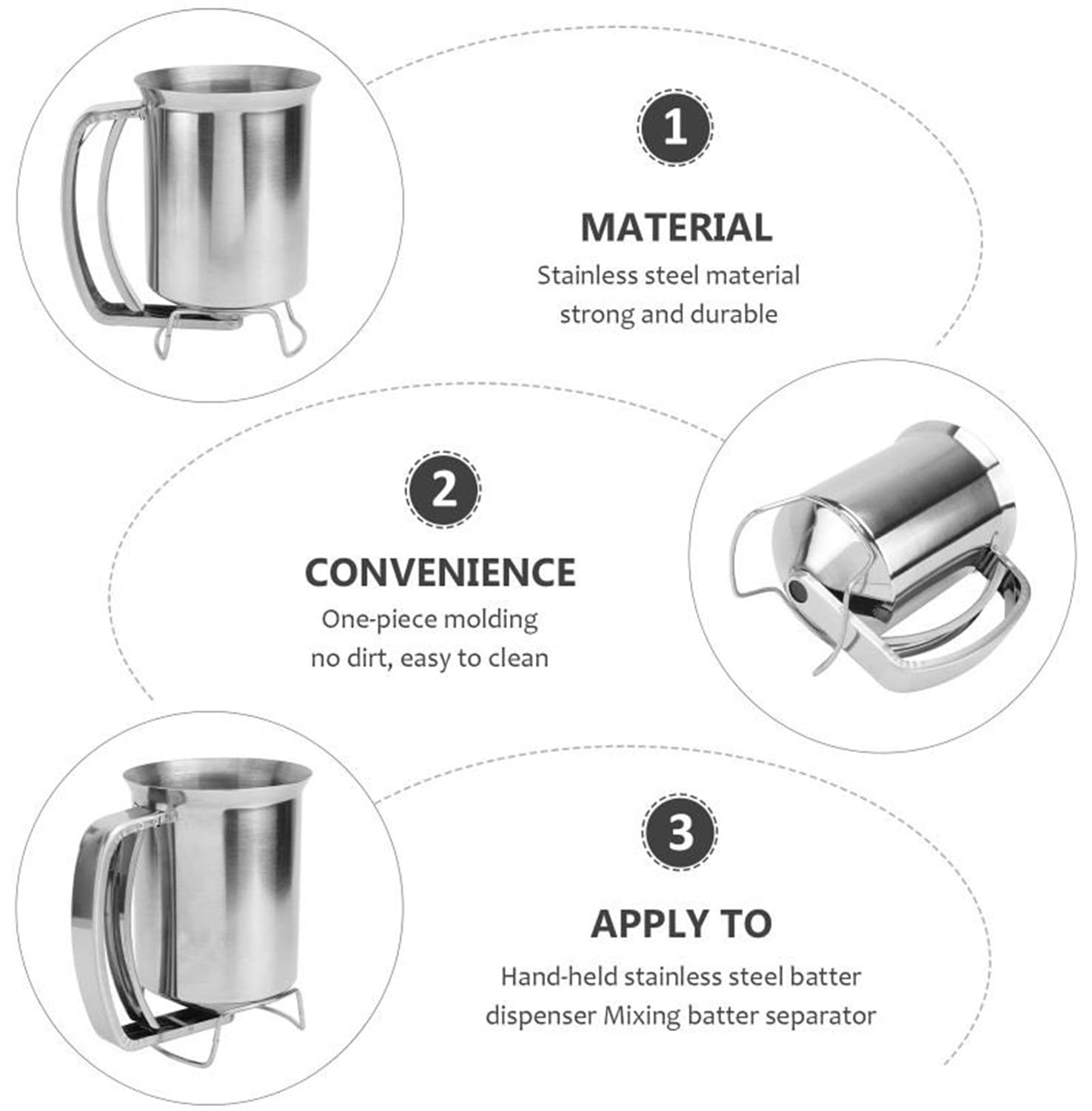 Stainless Steel Pancake Cupcake Batter Dispenser Tool - 30 Oz Professional Kitchen Tool For Baking - Perfect For Cake, Cupcakes,