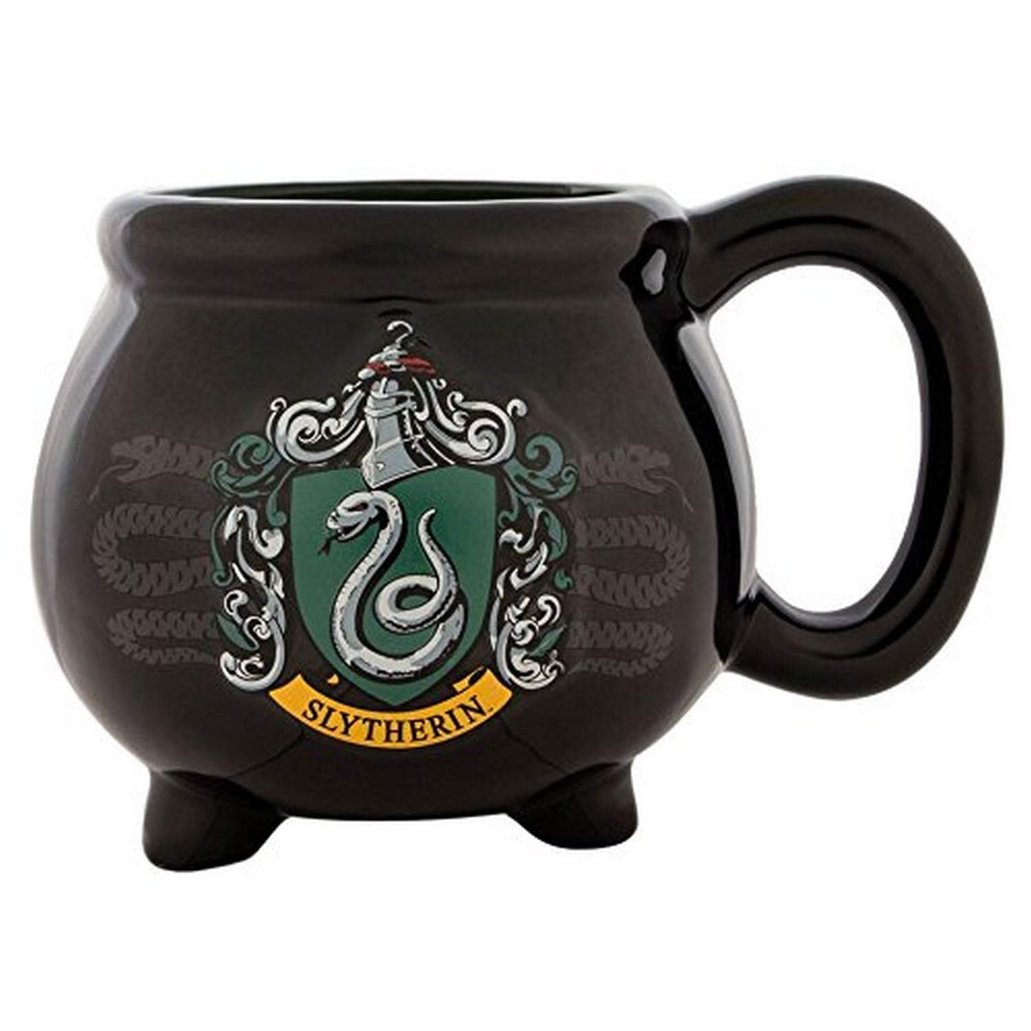 Silver Buffalo Harry Potter House Slytherin Crest Caldron Ceramic 3D Sculpted Mug, 20 oz