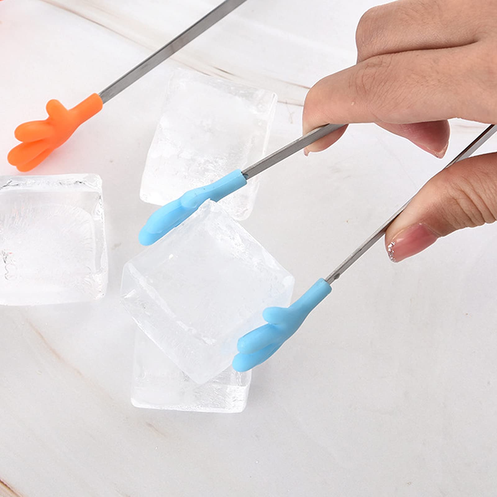 My Mironey 5-Inch Silicone Mini Tongs 3Pcs Hand Shape Silicone Tongs Food Tongs Small Tiny For Food Sugar Ice Salad Buffet Barbe