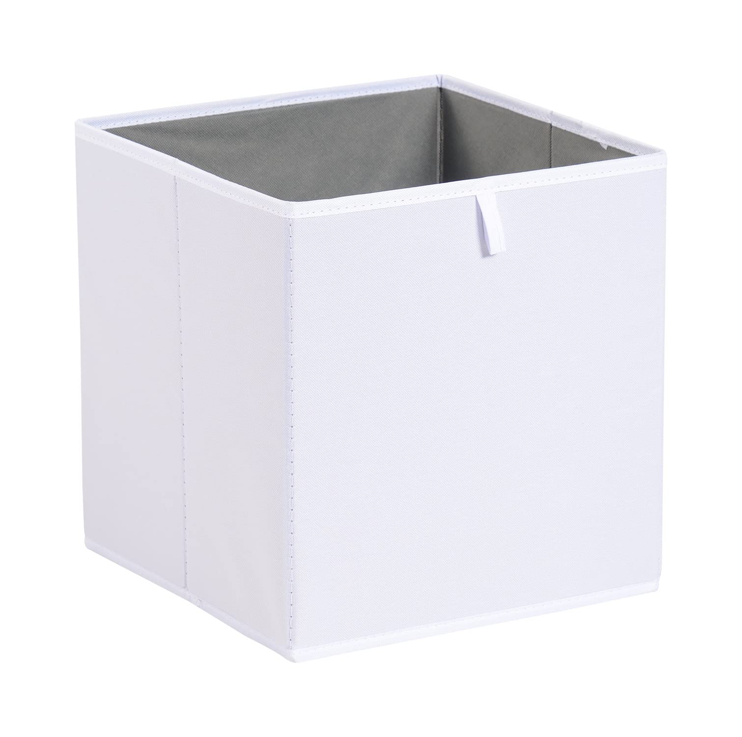 Amazon Basics Cube Organizer Bins, Collapsible Storage Baskets For Shelves, White, Pack Of 6, 10.5X10.5X11''