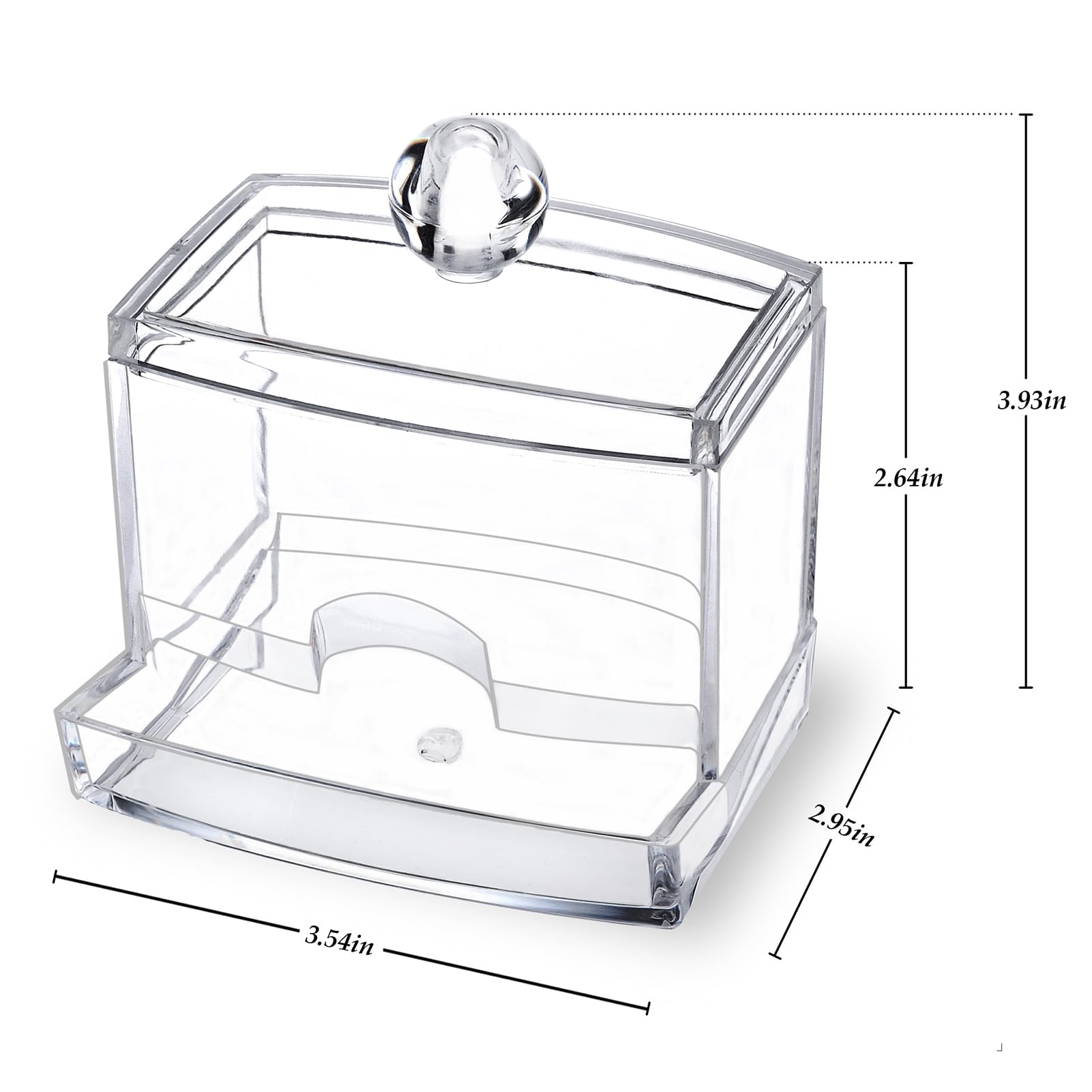 MOSIKER Qtip Holder Dispenser for Bathroom Small Acrylic Clear Cotton Swab Ball Toothpick Dustproof Organizer with Lid