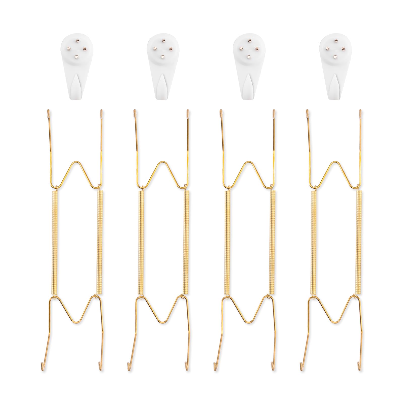 Bilillo 4 Pack Wall Plate Hangers, Suitable for 10-14 inch Art, Stainless Steel Invisible Heavy Duty Wire Plate Holder with Wall