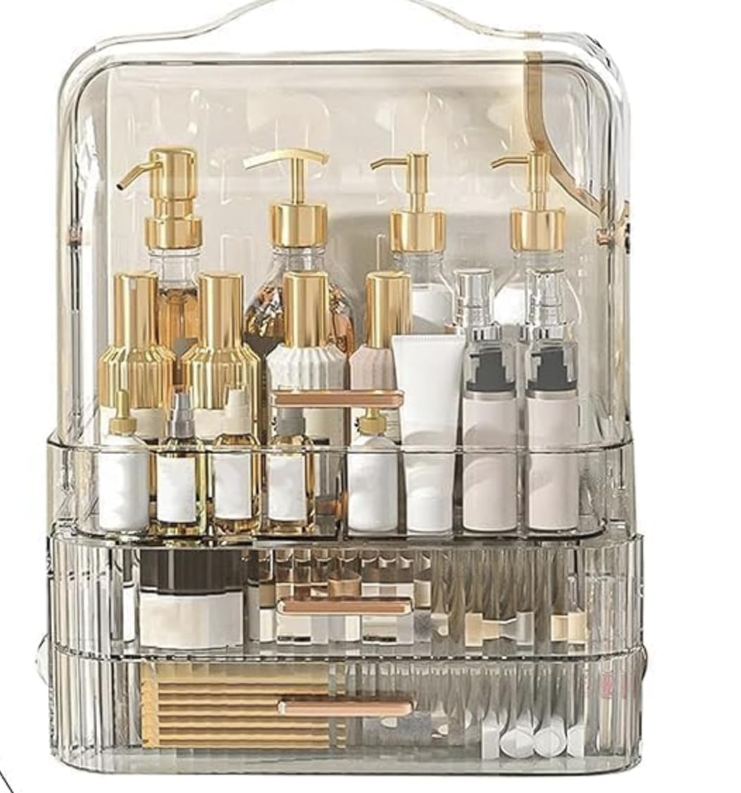 Mechdel Makeup Organizer/Makeup Box For Storage/Make Up, Cosmetic, Skincare Organiser For Women/Elegant Makeup Vanity With Trans