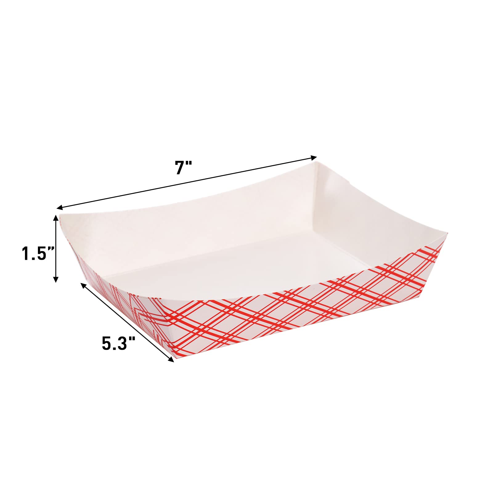 Fasmov 200 Pack 2 Lb Capacity Disposable Paper Food Tray, Grease Resistant, Coated Paperboard Basket For Fries, Hot Corn Dogs, P