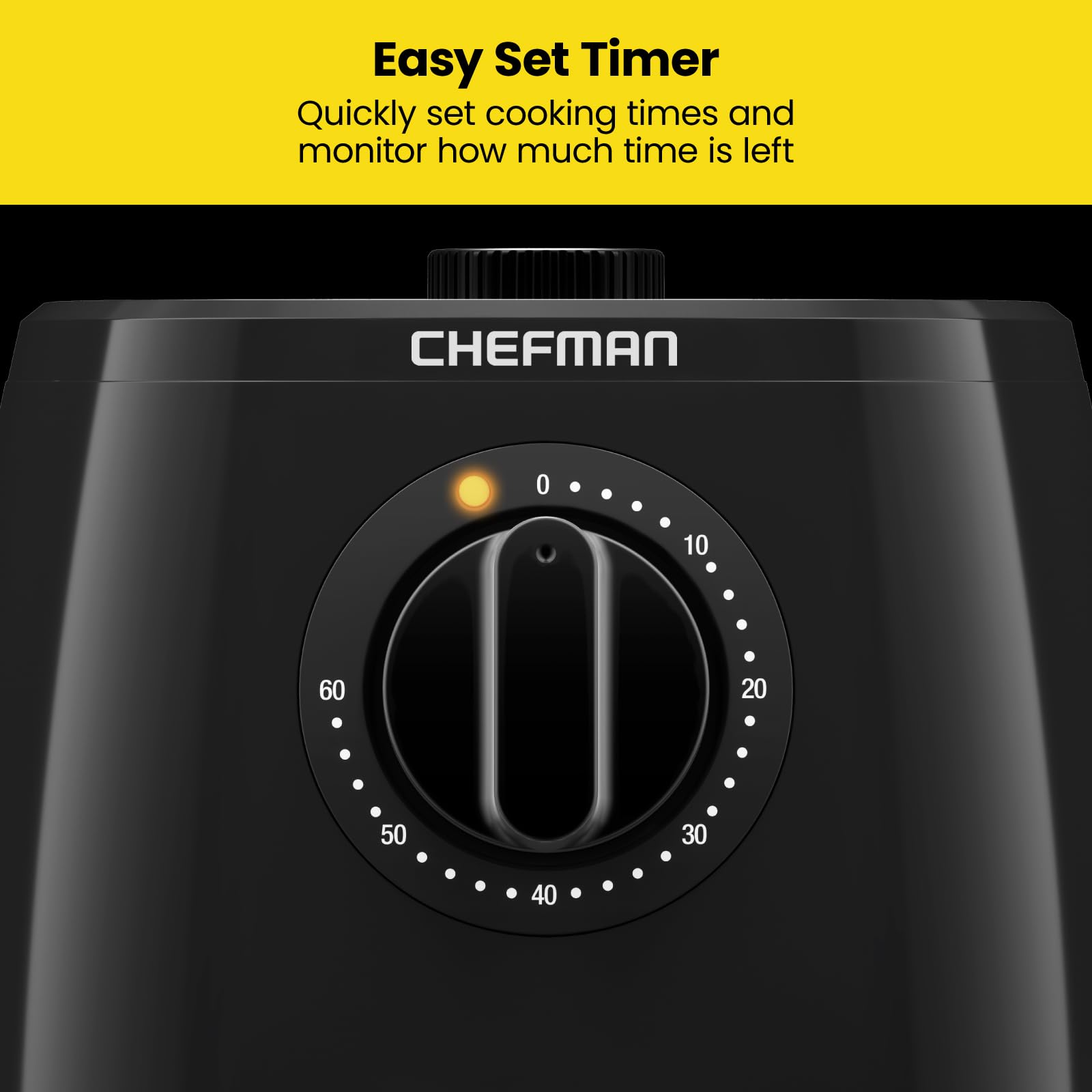 Chefman Turbofry 2-Quart Air Fryer, Dishwasher Safe Basket & Tray, Use Little To No Oil For Healthy Food, 60 Minute Timer, Fry H