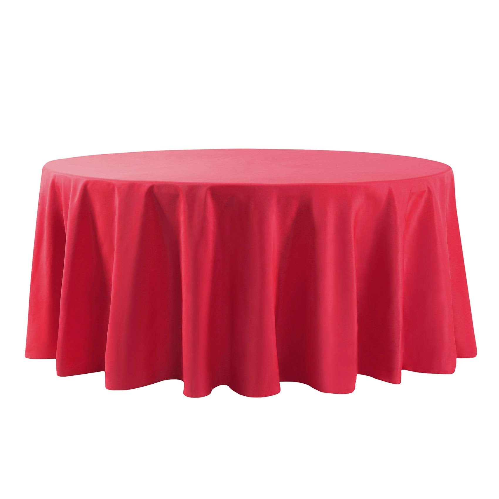 132 Inch Round Tablecloth Washable Polyester Table Cloth Decorative Table Cover For Wedding Party Dining Banquet(132 Inch,Red)