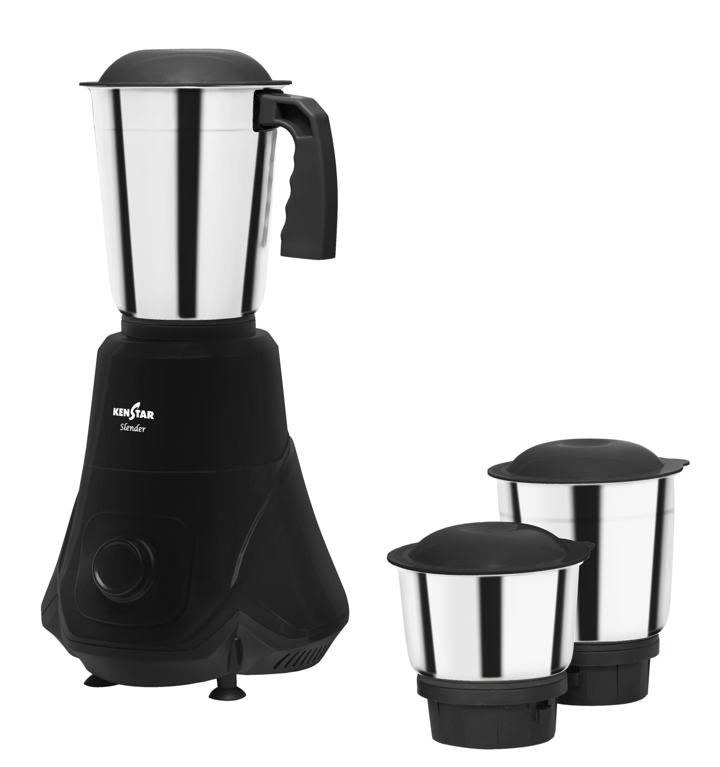 Kenstar Slender 3J Mixer Grinder | 3 Multipurpose Jars With High Power Motor | 500 W | Black