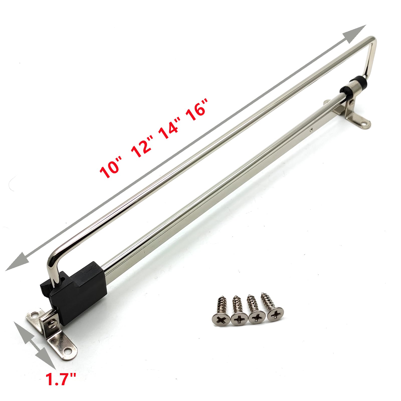 Pull Out Closet Autuwintor Pull-Out Closet Valet Rod Adjustable Wardrobe Clothing Rail Side With Mounting Screw Cold Rolled Stee